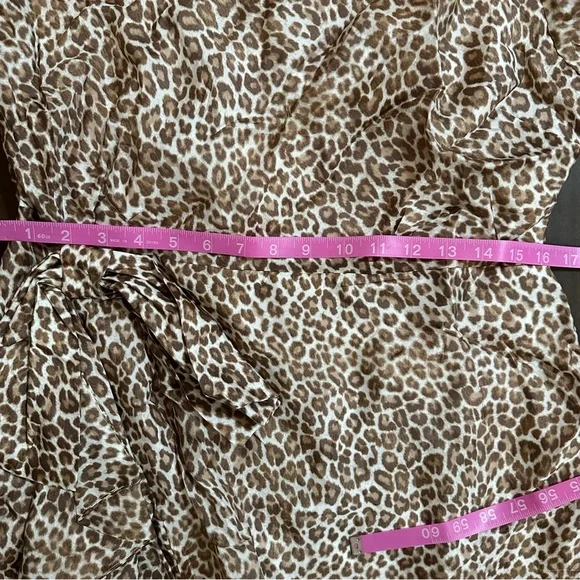 NWT J. Crew Collection Leopard Print One-Shoulder Ruffle Hem Midi A-Line Dress - Picture 16 of 17